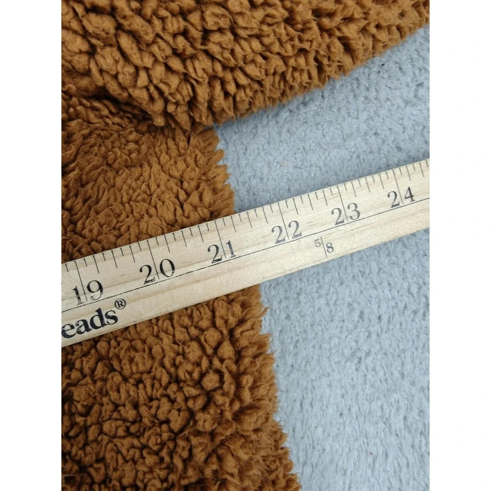 Free People Coat Womens XS Brown Sherpa Fleece Teddy‎ Pea Double Breasted Lined